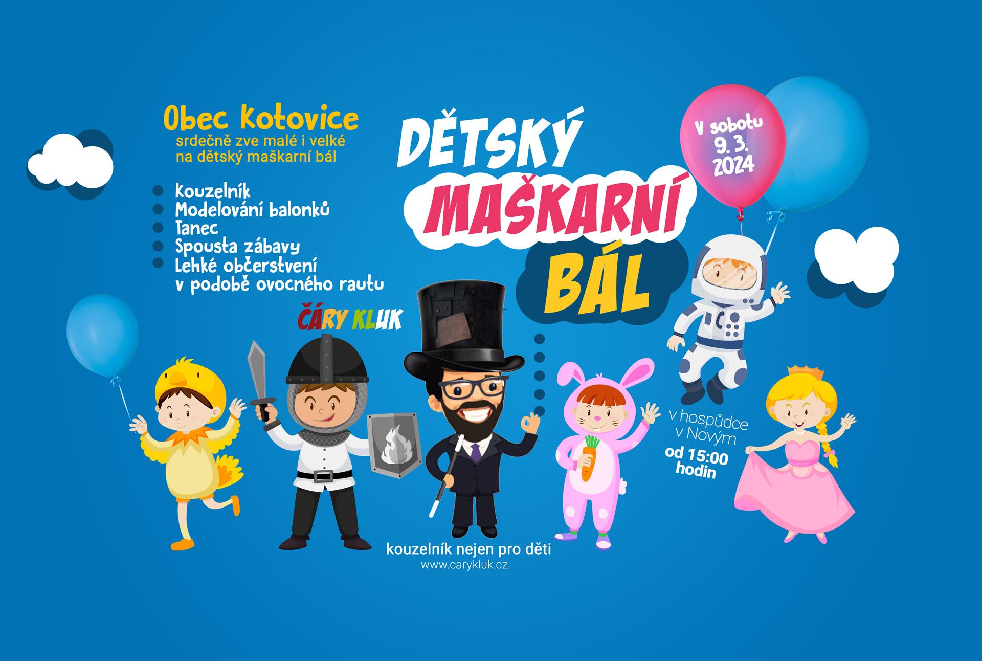 Kouzelník karneval děti - maškarní bál