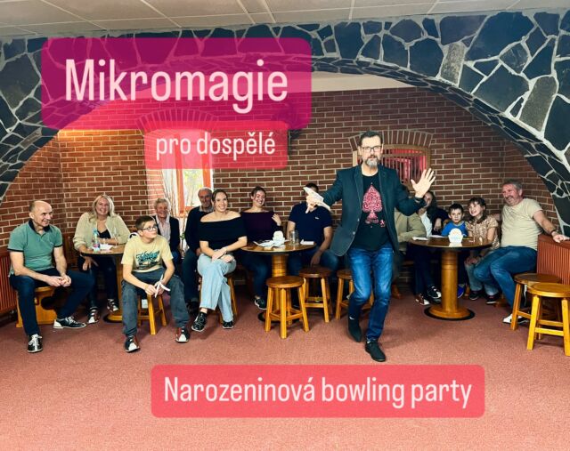 Narozeniny s kouzelníkem a bowlingem v Pivovarském dvoře Purkmistr v Plzni 🎩😉👍🏻 #kouzelnik #carykluk #narozeniny #plzen #purkmistrplzen #mikromagie